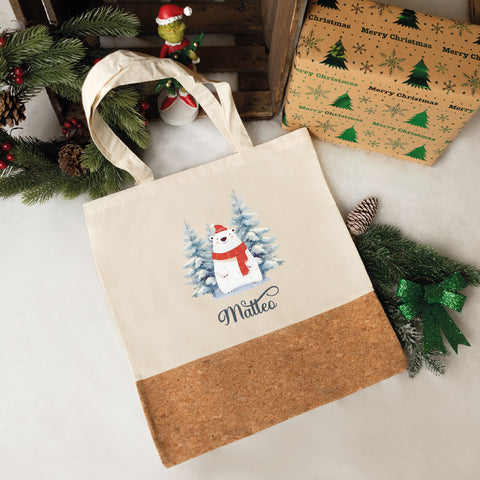 Einkaufstasche Kork - Schneetiere