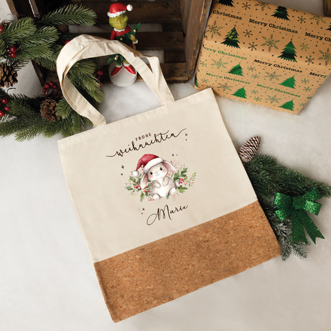 Einkaufstasche Kork - Wintergrün