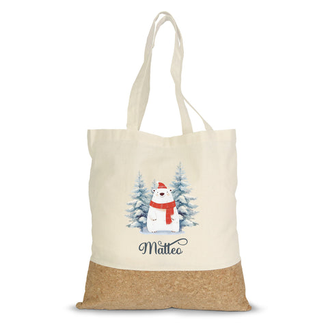 Einkaufstasche Kork - Schneetiere