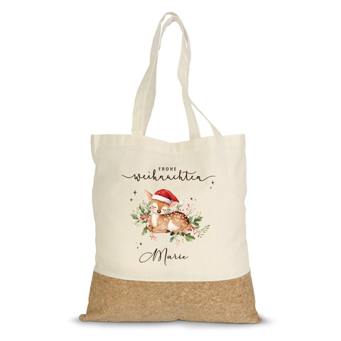 Einkaufstasche Kork - Wintergrün