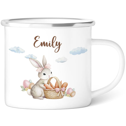 Emaille Tasse für Kinder - Frohe Ostern - Versch. Motive - Personalisiert mit Namen