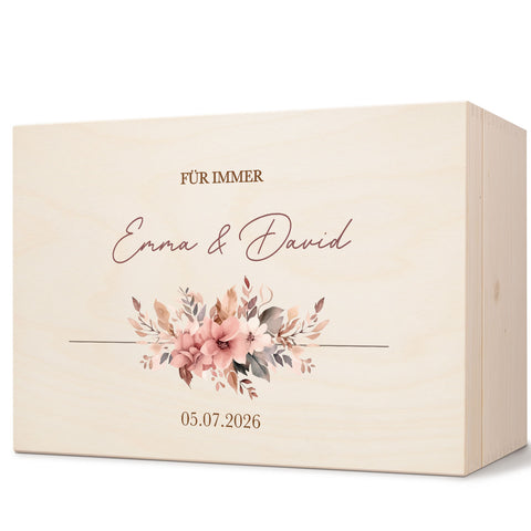 Erinnerungskiste mit UV-Druck im Blumenbouquet Design