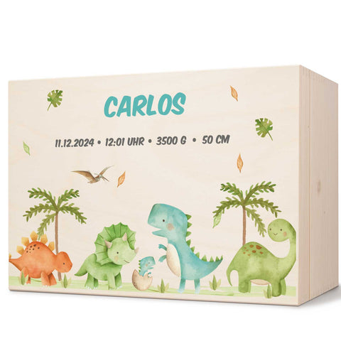 Erinnerungskiste für Kinder mit UV-Druck - Dinogruppe