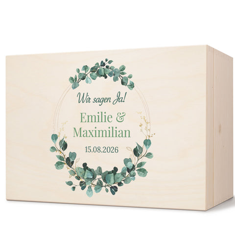 Erinnerungskiste mit UV-Druck im Eukalyptus Kreis Design