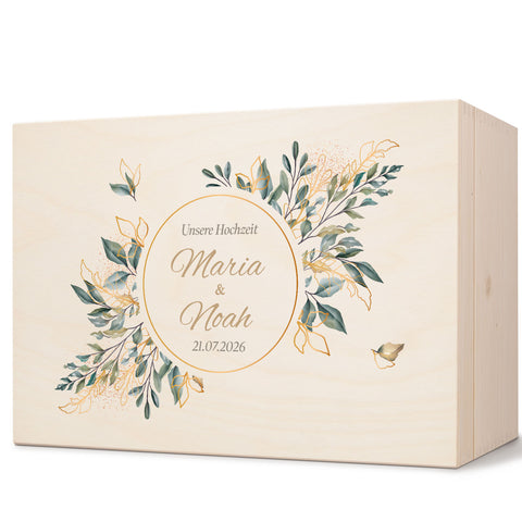 Erinnerungskiste mit UV-Druck im Goldblätter Design