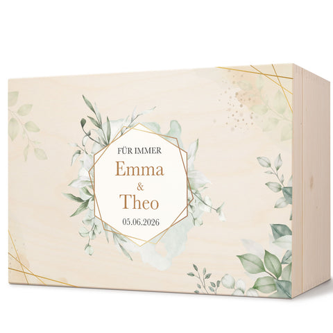 Erinnerungskiste mit UV-Druck im Hochzeit Polygon Design