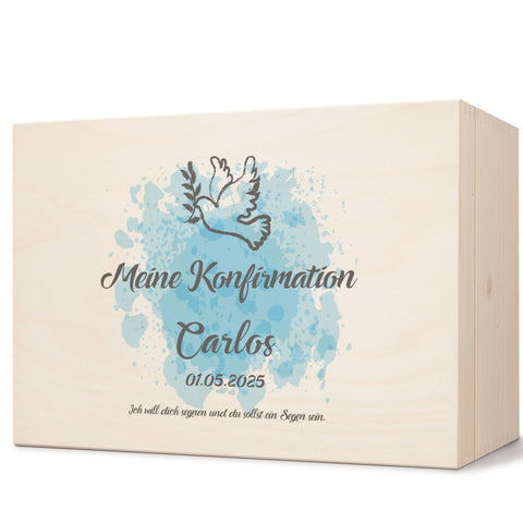 Bedruckte Erinnerungskiste zur Kommunion & Konfirmation - Symbole