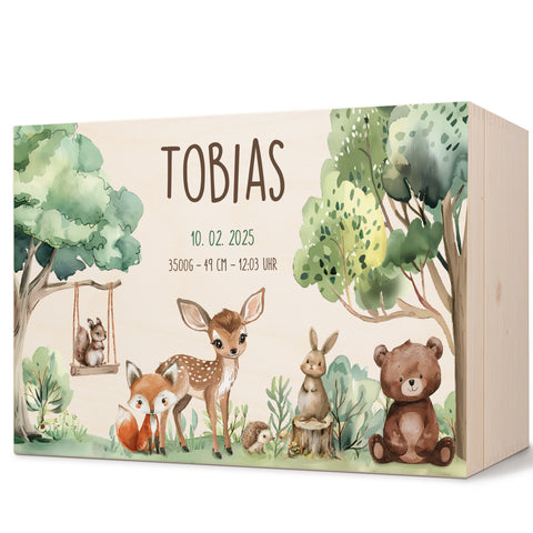 Erinnerungskiste für Kinder mit UV-Druck - Wald