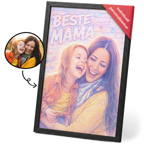 Personalisiertes Poster - Beste Mama Streetart - Personalisiertes Geschenk mit Foto