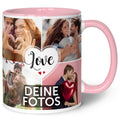 Bedruckte Tasse mit dem Spruch Love und 8 eigenen Fotos