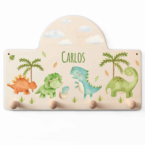 Personalisierte Garderobe fürs Kinderzimmer - Dino