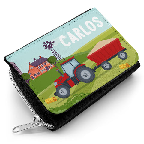 Bedruckte Geldbörse für Kinder im Traktor Design