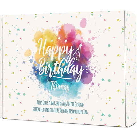 Personalisierte DIY Geschenkbox - Color Splash mit Wunschtext