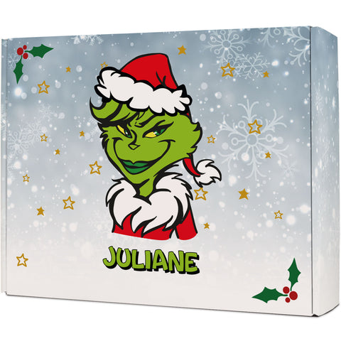 Personalisierte DIY Geschenkbox Grinch mit Namen