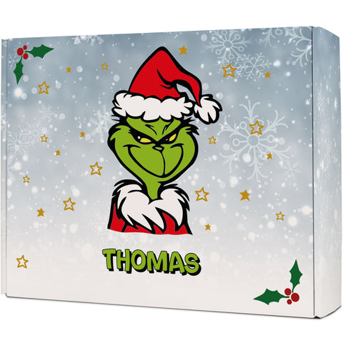 Personalisierte DIY Geschenkbox Grinch mit Namen