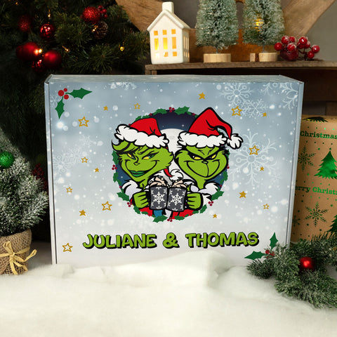 Personalisierte DIY Geschenkbox Grinch mit Namen