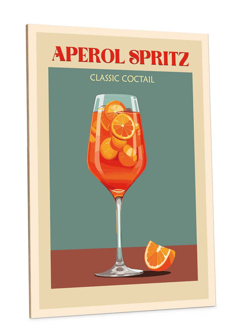 Holzschild mit Aperol Spritz Motiv - Geschenk für Aperol Liebhaber