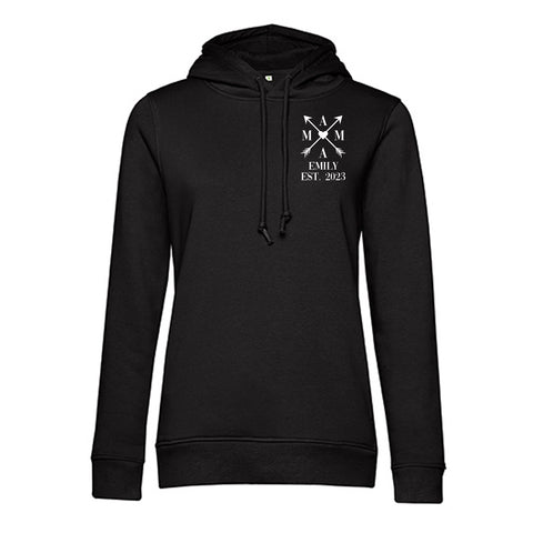 Personalisierter Hoodie für Frauen - MAMA EST. Kreuzpfeile