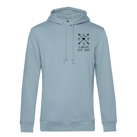 Personalisierter Hoodie für Herren - PAPA EST. Kreuzpfeile