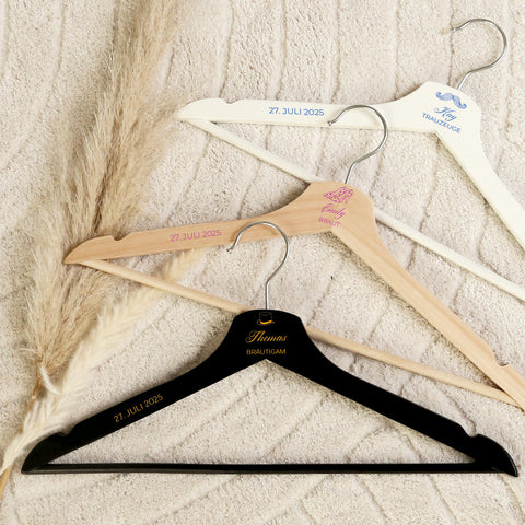 Personalisierter Kleiderbügel - Hochzeit Symbole