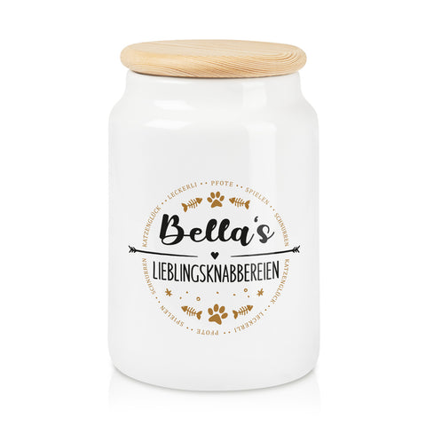 Leckerlidose für deine Haustiere - Lieblingsknabbereien - Personalisiert mit Namen