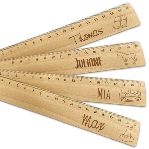 Personalisiertes Lineal mit Gravur - Zur Einschulung mit Märchen Motiven