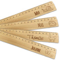Personalisiertes Lineal mit Gravur - Zur Einschulung mit Wald Wiese Motiven