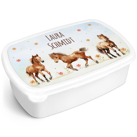 Bedruckte Lunchbox für Kinder - Pferde