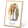 Personalisiertes Aquarell-Poster mit eigenem Foto im Holzrahmen Natur