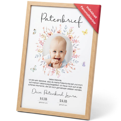 Personalisiertes Poster - Patenbrief - Personalisiertes Geschenk mit Foto