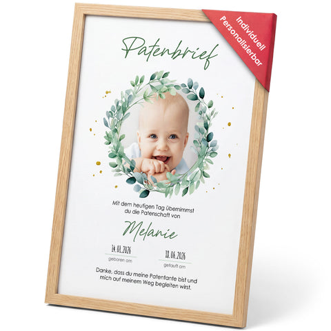 Personalisiertes Poster - Patenbrief - Personalisiertes Geschenk mit Foto