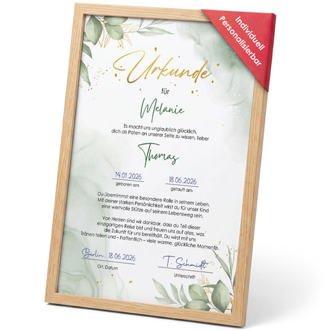 Personalisiertes Poster - Patenbrief - Personalisiertes Geschenk mit Foto