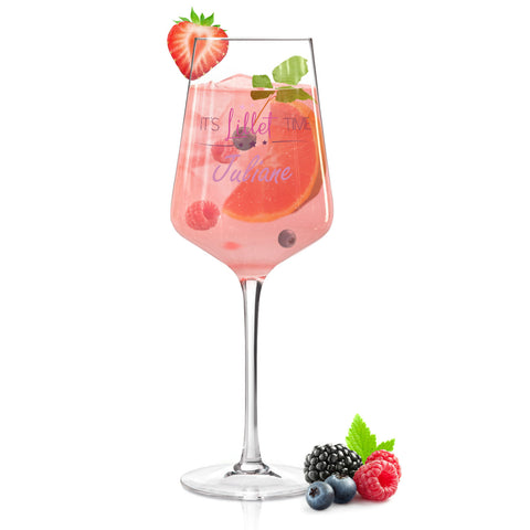 Leonardo Weinglas mit UV-Druck - "It's Lillet Time" mit Wunschname