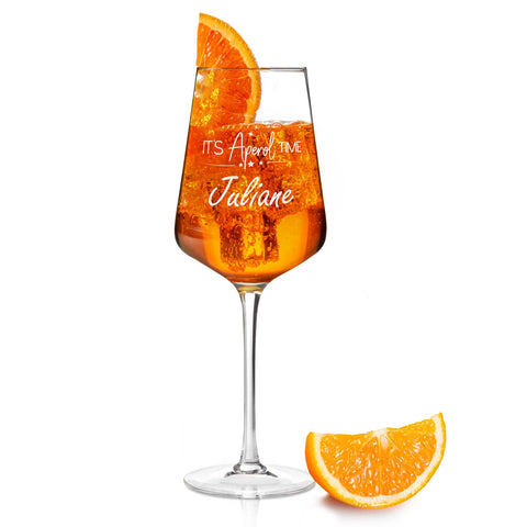 Leonardo Weinglas mit Gravur - "It's Aperol Time" mit Wunschname