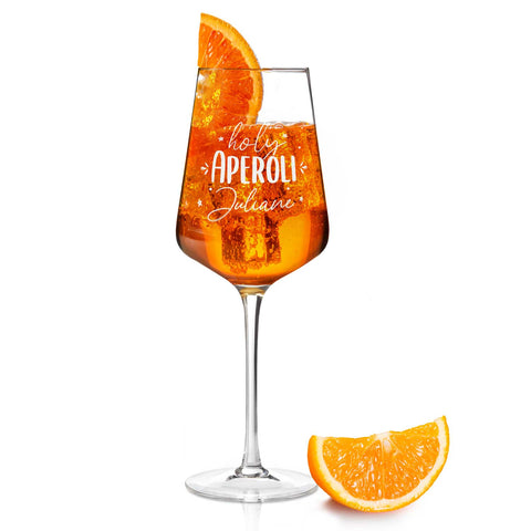 Leonardo Weinglas mit Gravur "Holy Aperoli" mit Namen