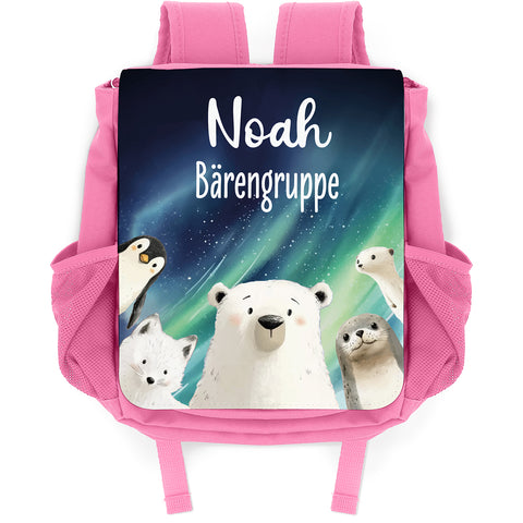Bedruckter Rucksack für Kinder - Polartiere mit Name