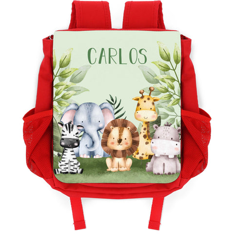 Bedruckter Rucksack für Kinder - Tiergruppe Safari