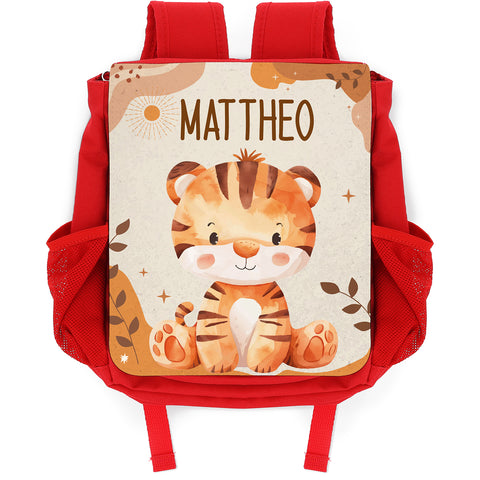 Bedruckter Rucksack für Kinder - Safaritiere mit Name