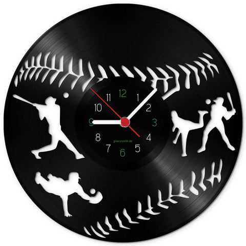 Wanduhr aus Vinyl Baseball