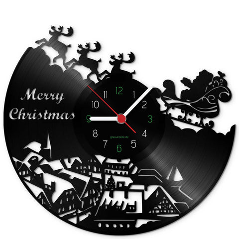 Wanduhr aus Vinyl Santa Claus