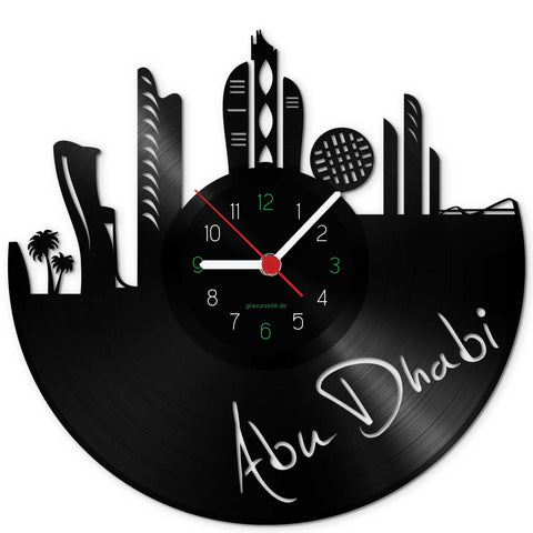 Wanduhr aus Vinyl Skyline Abu Dhabi