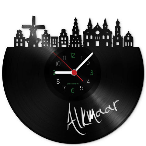 Wanduhr aus Vinyl Skyline Alkmaar