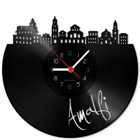 Wanduhr aus Vinyl Skyline Amalfi