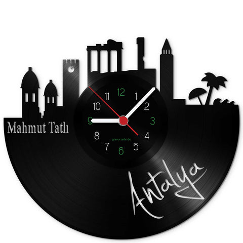 Wanduhr aus Vinyl Skyline Antalya