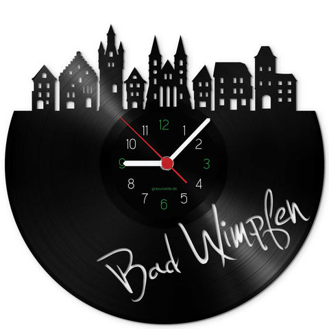 Wanduhr aus Vinyl Skyline Bad Wimpfen