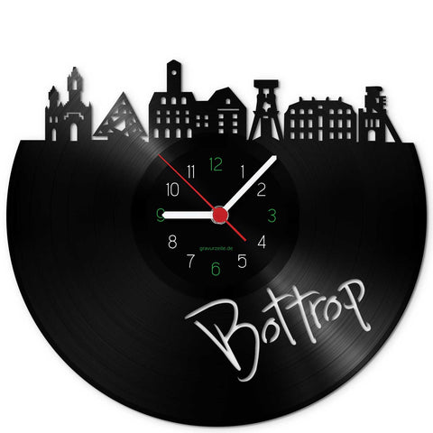 Wanduhr aus Vinyl Skyline Bottrop