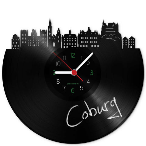 Wanduhr aus Vinyl Skyline Coburg