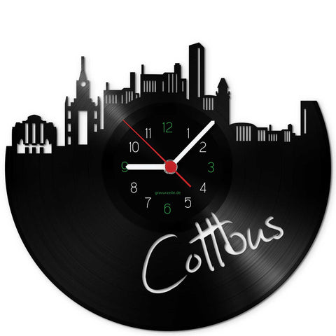 Wanduhr aus Vinyl Skyline Cottbus