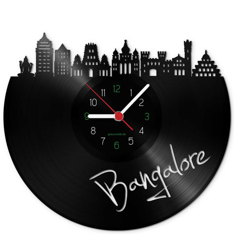 Wanduhr aus Vinyl Skyline Bangalore