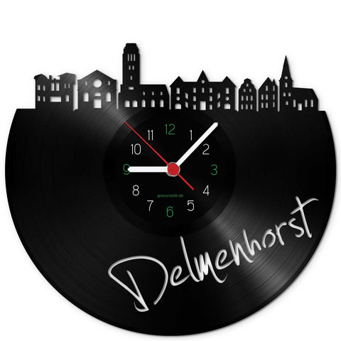 Wanduhr aus Vinyl Skyline Delmenhorst